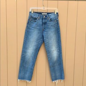 Levis wedgie straight jeans.  Med blue.